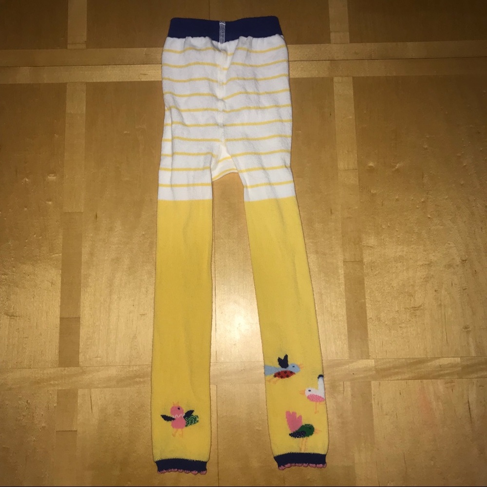 Hanna Andersson Yellow Birdie Footless Tights